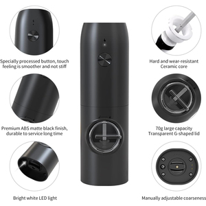 Bộ Máy Xay Muối Và Hạt Tiêu Chạy Điện Với Đế Sạc USB Máy Xay Muối Và Hạt Tiêu Chạy Điện Có Thể Nạp Lại Với Đèn LED 2 Gói - Product Image 2