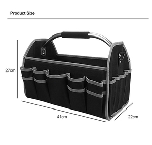 Sac à outils pour électricien en Oxford multi-usages, robuste, avec fermeture éclair et fond en plastique - Product Image 2