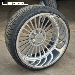 Jantes de camion forgées LSGZL 22X12 24X12 24X14 26X14 28X16 pour <span class=keywords><strong>GMC</strong></span> <span class=keywords><strong>Sierra</strong></span> <span class=keywords><strong>1500</strong></span> 2500 3500 PCD 8x180 6x139.7 Super Single Wide Wheel - Product Image 1