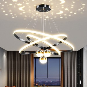 Modern LED Chandelier Acrylic Pendant <b>Light</b> Gold Color For Home <b>Dining</b> Room Bedroom Lighting - Product Image 1