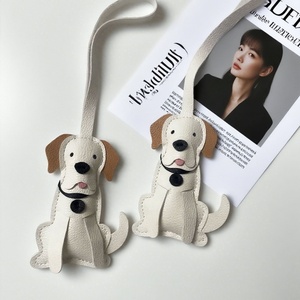 Luxury PU Leather Keychain Cute Pet Labrador Retriever Bichon <strong>Dog</strong> <strong>Keyring</strong> Puppy Animal Car Key Chains Women's Backpacks Pendants - Product Image 6