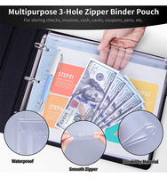 Carpeta de cheques personalizada Haoran de 3 anillas, de piel sintética, con cubierta para libreta de cheques, con relieve y logotipo personalizado.