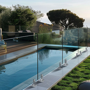 Barandilla de Vidrio sin Marco al por Mayor, Valla de Vidrio con Soportes de Acero Inoxidable, Barandilla de Seguridad de Fácil Instalación para Piscina, Jardín, Villa - Product Image 5