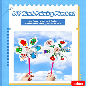 Moulins <span class=keywords><strong>à</strong></span> <span class=keywords><strong>vent</strong></span> vierges DIY pour enfants, <span class=keywords><strong>à</strong></span> colorier soi-même, kit d'artisanat, cadeaux de fête en gros - Product Image 6