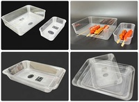 Barquette alimentaire en PET de qualité alimentaire, transparente, format Gastronorm, pour le stockage et la présentation de plats froids dans les hôtels, restaurants et cuisines.