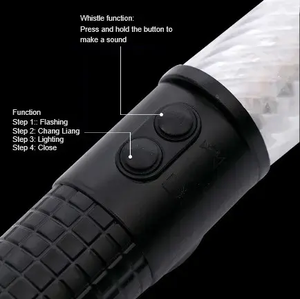 29Cm Bán Chạy Nhất Có Thể Sạc Lại Màu Đỏ Màu Xanh An Ninh LED Đèn Pin Giao Thông Ánh Sáng Baton Với Tiếng Còi - Product Image 6