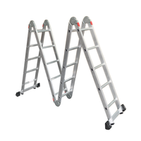 Vente en gros Echelle télescopique polyvalente à chevrons 4x2 4x3 4x4 4x5 4x6 multi-usages avec plate-forme Echelle pliable en aluminium