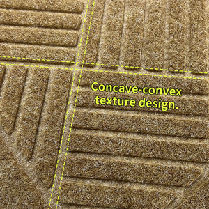 핫 세일 사용자 정의 코코넛 다크 브라운 현관 도어 매트 미끄럼 방지 야외 현대 양각 디자인 빨 기능 - Product Image 5