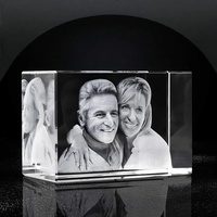 Bloc de cristal photo gravé au laser 3D personnalisé, cadeau commémoratif unique, souvenir, décoration intérieure