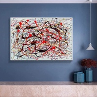 100% fait à la main Jackson Pollock inspiré abstrait toile Art goutte à goutte Style surréaliste peint à la main acrylique peinture à l'huile décor