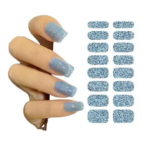 16 teile/satz Nail Beauty Shiny Matte Glänzend Heißer Verkauf Gradient Flash Powder Ballett Falscher Nagel 3D Nagel aufkleber