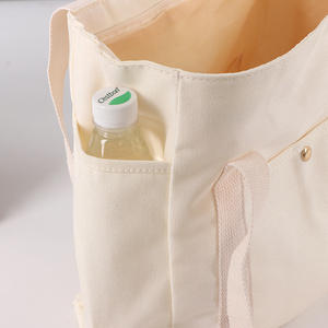 Tas Tote Kanvas Berkapasitas Besar dengan Ritsleting, Tas Selempang Portabel, LOGO Dapat Dicetak, Tas Kanvas untuk Belanja dan Aktivitas Luar Ruangan - Product Image 2