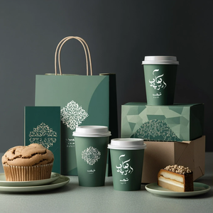 AT PACK Brand Disposable <strong>Cake</strong> Box And Takeaway Supplies Coffee Packaging Paper Cups Lids Bags With <strong>Custom</strong> Merchandise - Product Image 2