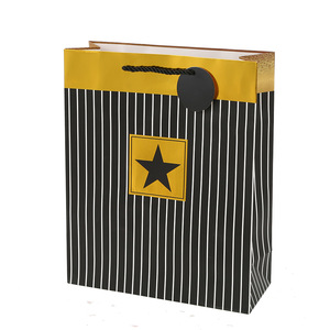 ถุงของขวัญงานรับปริญญา DAMAI ปี 2026 สำหรับเด็ก ถุงของขวัญวันเกิดสีดำและสีทอง ถุงช้อปปิ้งแบบใช้ซ้ำได้สำหรับบรรจุภัณฑ์ของขวัญ - Product Image 5