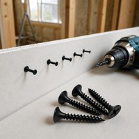 Vis à cloison sèche 3,5x32mm à filetage fin, phosphatées noires, vis autotaraudeuses à tête trompette pour bois
