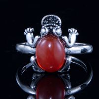 Natürlicher Stein Roter Achat Amethyst Tigerauge Retro Jin Chan Stil Verstellbare Kupferringe für Männer Frauen Mode Edelstein-Schmuck