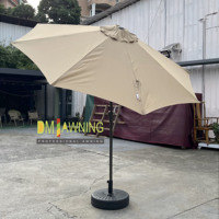 Parasol d'extérieur inclinable à manivelle, 8 baleines, auvent en polyester, protection solaire réglable pour jardin, restaurant, extérieur