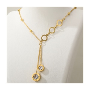 قلادة قابلة للتعديل قلادة Edelstahl Schmuck مجوهرات من الفولاذ المقاوم للصدأ مطلية بالذهب قلادة ذهبية مخصصة للنساء - Product Image 3
