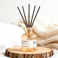 Bouteille diffuseur en verre dépoli de luxe, forme ventrue, 50ml 100ml 125ml 150ml 200ml 250ml 500ml, vide, pour diffuseur à bâtonnets, avec logo OEM