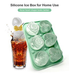 Mini Silicone vui vẻ moldes Para hielo hoa hồng hình trái tim 3D Ice Maker Cube Khay nướng bánh Ice khuôn cho DIY bánh nướng - Product Image 2