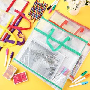 Bolsas de Proyectos de Costura Startrichest de 16x16 <span class=keywords><strong>con</strong></span> Asa, Bolsillo de Malla para Almacenamiento, para Acolchado, Tejido, Manualidades, Bolsa para <span class=keywords><strong>Biblia</strong></span>, Bolsa para Bordado - Product Image 4