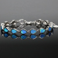 Bracelet de chaîne à maillons en opale bleue à la mode pour la vente en gros