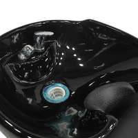 Fauteuil de Lavage Professionnel pour Salon de Coiffure avec Bac, Chaise de Barbier pour Shampoing