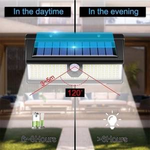 Lampes solaires murales 190 LED, extérieur IP65, lampe solaire murale avec détecteur de mouvement PIR, lampadaire solaire étanche, lumière murale de jardin - Product Image 4