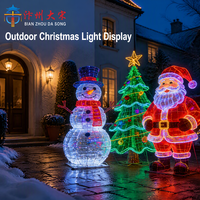 Juego de Faroles Gigantes de Navidad con Diseño de Santa Claus y Muñeco de Nieve, Decoración LED para Parques, Plazas y Jardines