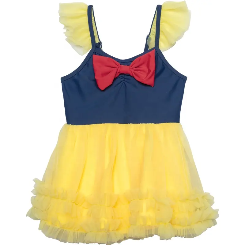 Maiô infantil de verão, vestido de praia de designer de uma peça, roupa de banho fofa de alta qualidade com saia para meninas, bebês e crianças, 2024