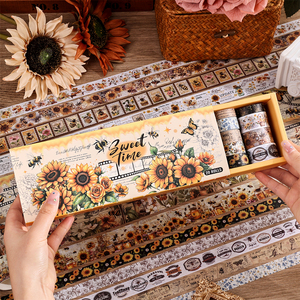 IMODA 20 rollos/juego Vintage flor abeja Washi colección de cintas adhesivas florales para suministros de colección de recortes diarios de <span class=keywords><strong>arte</strong></span> - Product Image 2
