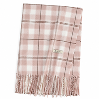 Écharpe Châle Hiver Chaude et Épaisse Réversible en Polyester avec Franges et Pompons Couleur Unie 200x65cm pour Femme – Vente en Gros