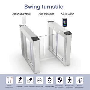 Bảo mật cao sinh trắc học tích hợp khuôn mặt/RFID/QR/mã vạch/Vân tay kiểm soát truy cập thông minh dual-cửa Swing rào cản turnstile - Product Image 4