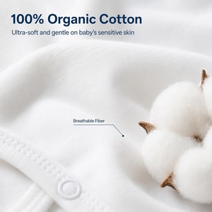 Tutina per Neonati in Cotone Biologico Premium per Sonni Confortevoli, Tessuto Traspirante Certificato <span class=keywords><strong>con</strong></span> Bottoni Sicuri Senza Nichel - Product Image 2