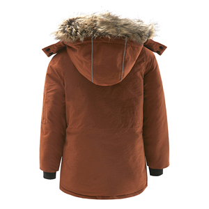 Hiver Garçons Léger et Chaud Parka à <span class=keywords><strong>Capuche</strong></span> Imperméable en Fausse <span class=keywords><strong>Fourrure</strong></span> Epaisse Veste Rembourrée Solide - Product Image 2