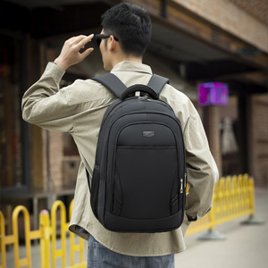 Laptop <b>Backpack</b> Large Capacity <b>Black</b> Men's Shoulder Bag For Travel And School Use - Product Image 2