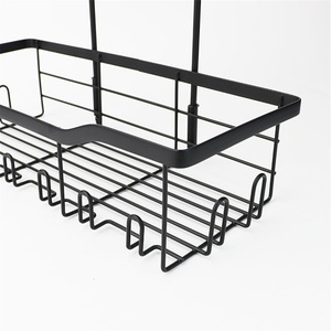 Double Tier Modern Non-perforated Stainless Steel Bathroom <b>Shower</b> Faucet Hanging Basket Towel Storage <b>Rack</b> - Product Image 2