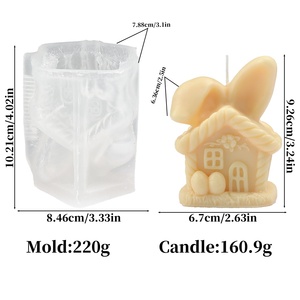 Exquisite Mushroom Egg <strong>House</strong> Silicone Candle Mold Rabbit Flower <strong>House</strong> Resin Soap Mold for Candle Making Easter Art Decoration - Product Image 6