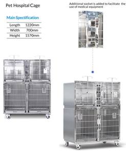 Cage Vétérinaire de Luxe Réutilisable en Acier Inoxydable 304 pour Chiens et Chats, pour Clinique Vétérinaire, Hôpital pour Animaux, Injection, CE ISO - Product Image 4