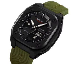 Reloj Deportivo DFG01 Verde Económico, de Silicona y Plástico, Resistente al Agua, con Pantalla Electrónica, Manecillas de Cuarzo, para Hombre, para Buceo - Product Image 2