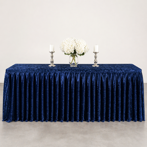 Commercial Custom Material Velvet Table Skirt Fitted Rectangular <b>Tablecloth</b> For Upscale Resort And Event Management - Product Image 1