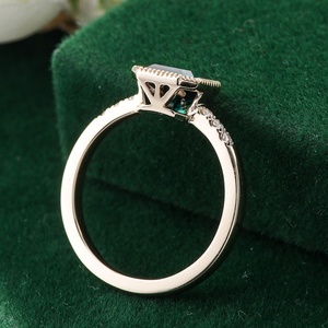 Anillos de Compromiso de Moda Chapados en Oro de 18k con Moissanita para Chicas, Anillos Vintage con Corte Asscher, Personalizables, Regalo de Aniversario - Product Image 5