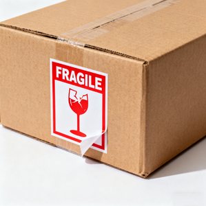 Rouleau d'étiquettes adhésives personnalisées durables, écologiques, imperméables, recyclables, fluorescentes, fragiles, avec poignée, étiquettes d'avertissement - Product Image 3
