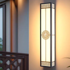 Lampe murale extérieure étanche Nightsappan, nouveau style chinois, pour villa, balcon, porte, cour, pilier - Product Image 5