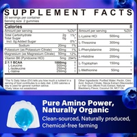 Gummies EAA : Complément de 9 Acides Aminés Essentiels, Gummies BCAA, Acides Aminés à Chaîne Ramifiée, Gummies Électrolytes pour l'Hydratation
