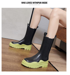 Bona-bottes en cuir véritable pour femme, chaussures à talon, semelle épaisse, pour randonnée, CHELSEA, <span class=keywords><strong>chasse</strong></span> blanche, imperméables, nouvelle collection - Product Image 3