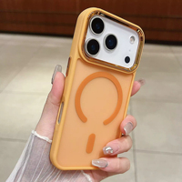 Coque de téléphone antichoc magnétique effet fumé avec cadre d'objectif métallique pour iPhone 17 Pro Max 17 Air 16 15 14 – Étui de luxe
