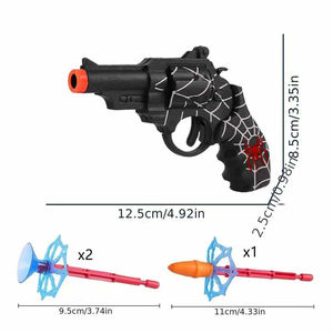 Pistola de Juguete de Plástico con Lanzador de Balas Suaves para Niños, Pistola Revólver de Héroe Araña con Ventosa, Regalo para Niños - Product Image 4