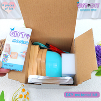 Kit de mosaïque carrée colorée 4 en 1, cadeau de Noël, cadeau artisanal pour la maison, peut être utilisé pour faire des dessous-de-verre et d'autres créations.