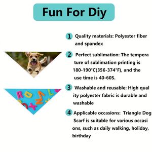 Bandanas pour chiens personnalisables avec logo, 100% polyester blanc, sublimation, bandanas vierges pour chiens - Product Image 3
